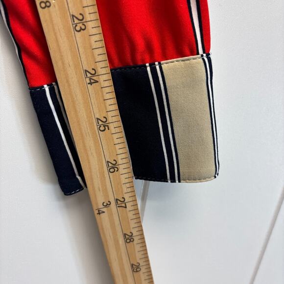 BCBG Maxazria Womens Retro Groovy Color Block Snap Down Top Size L 70s Vibes - Picture 6 of 8